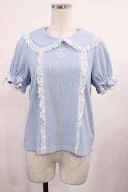 画像1: Honey Cinnamon / ロゴ刺繍トップス Free サックス H-25-09-06-1025-LO-TO-NS-ZH