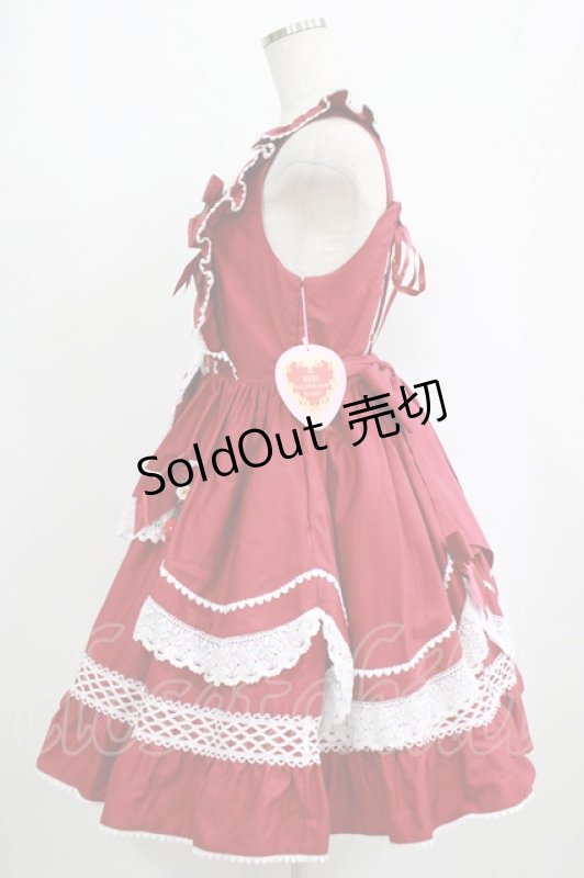 画像2: BABY,THE STARS SHINE BRIGHT / ゆらゆらいちごのStrawberry Gardenジャンパースカート Free エンジ H-25-09-06-006-BA-OP-NS-ZH (2)