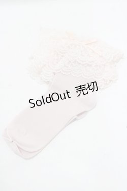 画像1: metamorphose / ラッセルレースクルーソックス  ピンク H-25-09-06-063-ME-ZA-NS-ZH