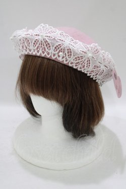 画像1: m petit by misako / AMレースバスクベレー  ピンク H-25-09-06-064-LO-AC-NS-ZH