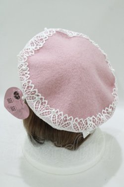 画像2: m petit by misako / AMレースバスクベレー  ピンク H-25-09-06-064-LO-AC-NS-ZH