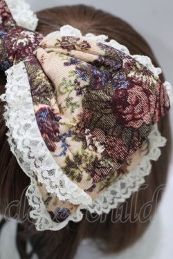 画像2: metamorphose / ゴブランプリントレース付きリボンヘッドドレス  ブラウン H-25-09-06-070-ME-AC-NS-ZH