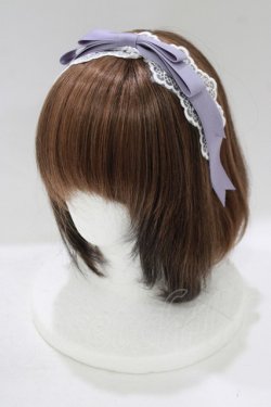 画像1: axes femme kawaii / レースリボンカチューシャ  ラベンダー H-25-09-06-074-AX-AC-NS-ZH