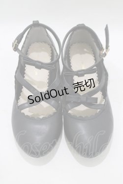 画像1: m petit by misako / AMリボンストラップパンプス M ブラック H-25-09-06-079-LO-SH-NS-ZH