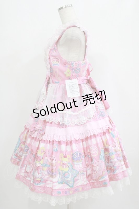 画像2: Angelic Pretty / Toy's Donut Diner エプロンドレスSet Free ピンク H-25-09-06-010-AP-OP-NS-ZH (2)