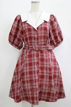 画像1: DearMyLoveRose / オープンカラーオトナフレンチワンピース 3L ワイン H-25-09-06-015-EL-OP-NS-ZH