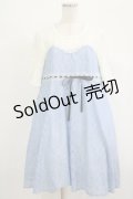 axes femme POETIQUE / ビスチェ風半袖ワンピース M サックス H-25-09-06-018-AX-OP-NS-ZH