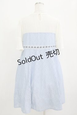 画像3: axes femme POETIQUE / ビスチェ風半袖ワンピース M サックス H-25-09-06-018-AX-OP-NS-ZH