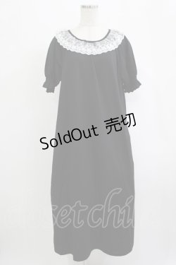 画像1: m petit by misako / レース襟カットワンピース L ブラック H-25-09-06-020-LO-OP-NS-ZH