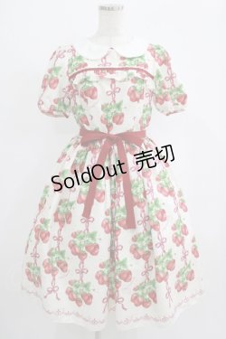 画像1: Emily Temple cute / Strawberry Ribbon treeワンピース M アイボリー H-25-09-07-001-ET-OP-KB-ZH