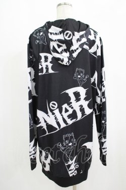 画像3: NieR Clothing / 総柄ZIPパーカー  黒 H-25-09-07-024-PU-TO-KB-ZH