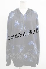 NieR Clothing / 総柄ZIPパーカー  黒 H-25-09-07-025-PU-TO-KB-ZH