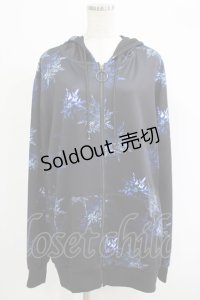 NieR Clothing / 総柄ZIPパーカー  黒 H-25-09-07-025-PU-TO-KB-ZH