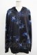 画像1: NieR Clothing / 総柄ZIPパーカー  黒 H-25-09-07-025-PU-TO-KB-ZH (1)