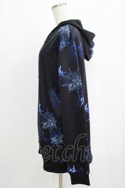 画像2: NieR Clothing / 総柄ZIPパーカー  黒 H-25-09-07-025-PU-TO-KB-ZH