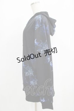 画像2: NieR Clothing / 総柄ZIPパーカー  黒 H-25-09-07-025-PU-TO-KB-ZH