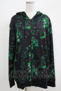 NieR Clothing / 総柄ZIPパーカー  黒 H-25-09-07-027-PU-TO-KB-ZH