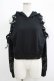 画像1: NieR Clothing / オフショルショートパーカー  ブラック H-25-09-07-028-PU-TO-KB-ZH (1)