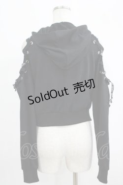 画像3: NieR Clothing / オフショルショートパーカー  ブラック H-25-09-07-028-PU-TO-KB-ZH