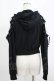 画像3: NieR Clothing / オフショルショートパーカー  ブラック H-25-09-07-028-PU-TO-KB-ZH (3)