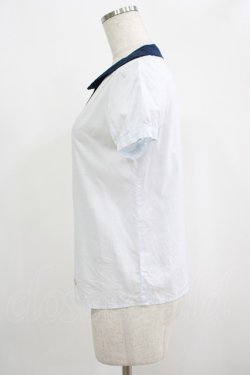 画像2: MILK / グッドガールブラウス  サックス×ネイビー H-25-09-07-034-ML-BL-KB-ZH