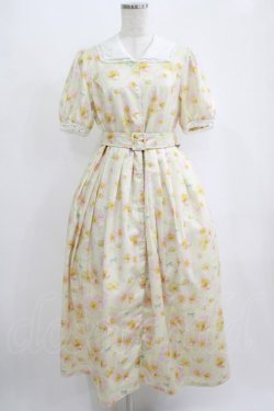 画像1: Melody BasKet / Blooming poppyフロントボタンワンピース M イエロー H-25-09-07-004-LO-OP-KB-ZH