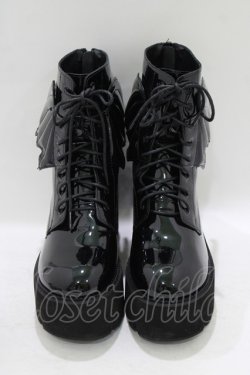 画像1: NieR Clothing / WING厚底ブーツ EU37(約23.5cm) ブラック H-25-09-07-078-PU-SH-KB-ZH