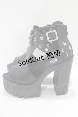 画像2: NieR Clothing / ヒールサンダル 36(約23cm) ブラック H-25-09-07-079-PU-SH-KB-ZH