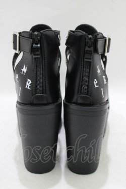 画像3: NieR Clothing / ヒールサンダル 36(約23cm) ブラック H-25-09-07-079-PU-SH-KB-ZH