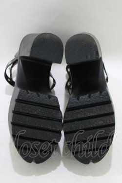 画像4: NieR Clothing / ヒールサンダル 36(約23cm) ブラック H-25-09-07-079-PU-SH-KB-ZH