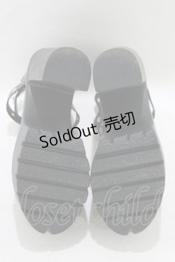 画像4: NieR Clothing / ヒールサンダル 36(約23cm) ブラック H-25-09-07-079-PU-SH-KB-ZH