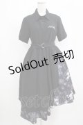 NieR Clothing / 2枚仕立て和柄九尾 FLARE DRESS  黒 H-25-09-07-006-PU-OP-KB-ZH