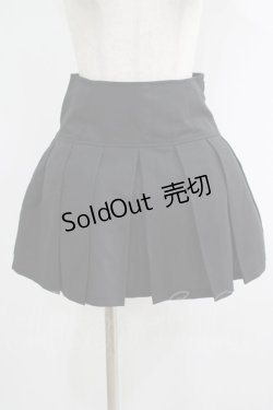 画像1: NieR Clothing / レースアッププリーツミニスカート  黒 H-25-09-07-010-PU-SK-KB-ZH