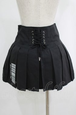 画像3: NieR Clothing / レースアッププリーツミニスカート  黒 H-25-09-07-010-PU-SK-KB-ZH