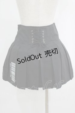 画像3: NieR Clothing / レースアッププリーツミニスカート  黒 H-25-09-07-010-PU-SK-KB-ZH