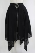 NieR Clothing / フロントZIPシアーレイヤード風スカート  黒 H-25-09-07-011-PU-SK-KB-ZH