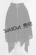 NieR Clothing / フロントZIPシアーレイヤード風スカート  黒 H-25-09-07-011-PU-SK-KB-ZH