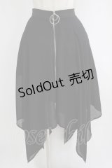 NieR Clothing / フロントZIPシアーレイヤード風スカート  黒 H-25-09-07-011-PU-SK-KB-ZH