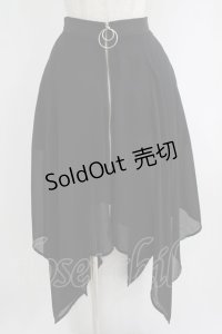 NieR Clothing / フロントZIPシアーレイヤード風スカート  黒 H-25-09-07-011-PU-SK-KB-ZH