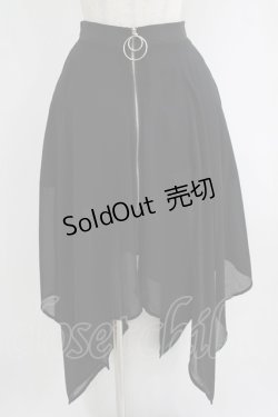 画像1: NieR Clothing / フロントZIPシアーレイヤード風スカート  黒 H-25-09-07-011-PU-SK-KB-ZH