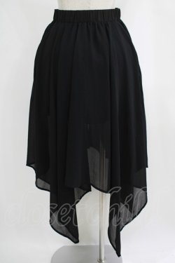 画像3: NieR Clothing / フロントZIPシアーレイヤード風スカート  黒 H-25-09-07-011-PU-SK-KB-ZH