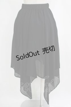 画像3: NieR Clothing / フロントZIPシアーレイヤード風スカート  黒 H-25-09-07-011-PU-SK-KB-ZH