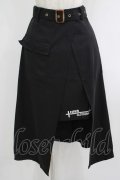NieR Clothing / レイヤード風ベルト付スカート  ブラック H-25-09-07-012-PU-SK-KB-ZH