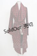 Ozz Croce / 刺繍衿チェックロングジャケット  赤 H-25-09-07-013-OO-JA-KB-ZH