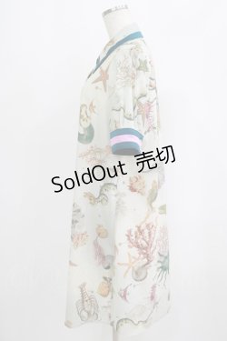 画像2: MILK / sea creaturesシャツワンピース  グリーン H-25-09-07-016-ML-OP-KB-ZH