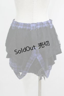 画像3: ALGONQUINS / サス付チェックミニスカート  青 H-25-09-07-019-AL-SK-KB-ZH