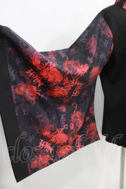 画像4: NieR Clothing / 着物風袖ブロッキングシャツ  黒 H-25-09-07-021-PU-BL-KB-ZH