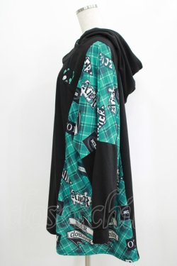 画像2: NieR Clothing / プリント切替プルパーカー  黒×緑(シエルカラー) H-25-09-07-023-PU-TO-KB-ZH