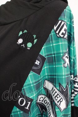 画像4: NieR Clothing / プリント切替プルパーカー  黒×緑(シエルカラー) H-25-09-07-023-PU-TO-KB-ZH