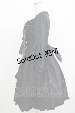 画像2: AND ROMEO / グログランリボンワンピース Free ブラック H-25-09-08-027-LO-OP-NS-ZH